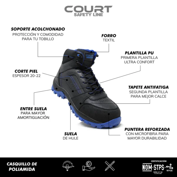 Calzado Industrial 701P Azul para Caballero - Imagen 8